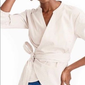 NWT J Crew Stripe Wrap top